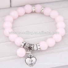 new products unique glass charms heart girls hand bracelet 2016